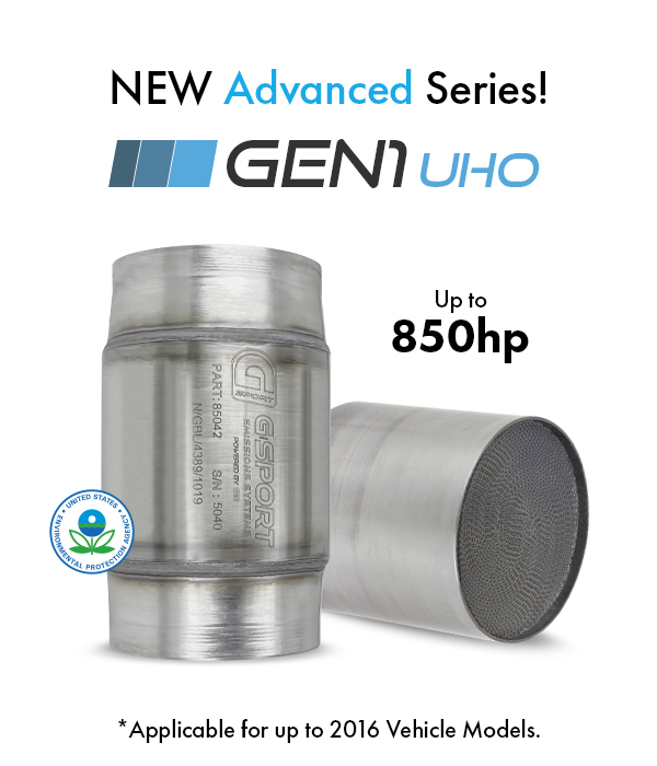 Без конусной катализатор G-SPORT GEN-1 UHO EPA 85002 металлический Euro 5+ до 850 Hp